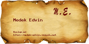 Medek Edvin névjegykártya